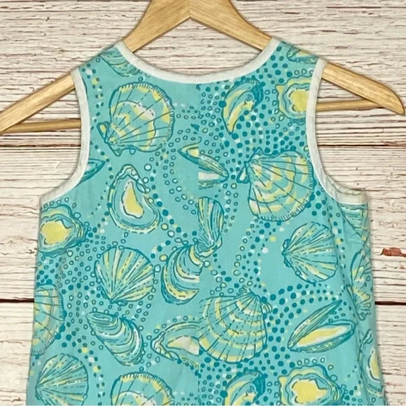 Lilly Pulitzer Little Lilly Jumper Shift Dress Teal Clam Print Sz 7 - Picture 12 of 12